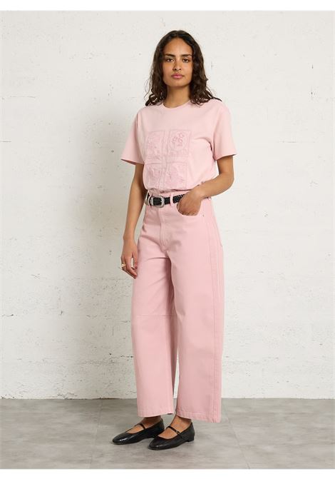 Pantalone dritto in cotone - Rosa  PUCHI Berenice | Pantaloni | 22PUCHIDUSTY PINK